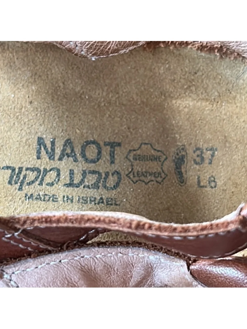Naot Brown Leather Sandals Comfort Shoes Adjustable Straps Size 37 / US 6
